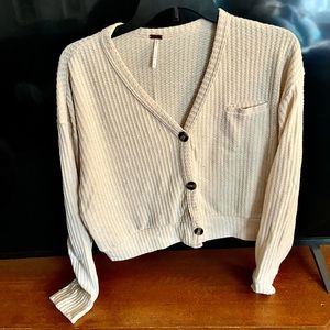 Cream colored button up cardigan